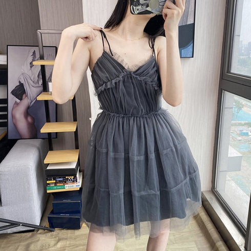 ふわシフォングレーワンピ